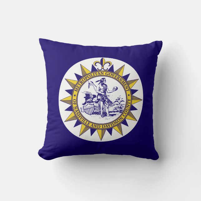 Flag of Nashville, Tennessee Throw Pillow (Front)