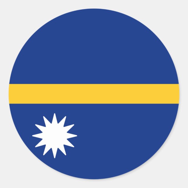 Flag of Nauru Classic Round Sticker (Front)