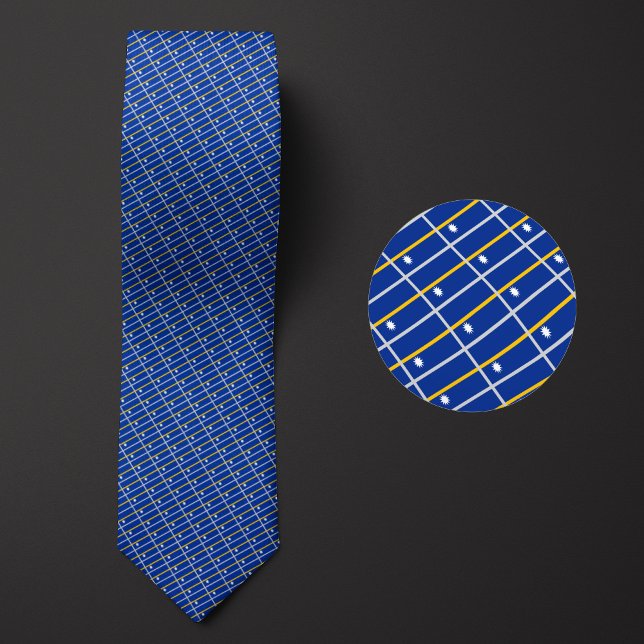 Flag of Nauru Pattern Neck Tie (Creator Uploaded)