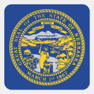 Flag of Nebraska Square Sticker