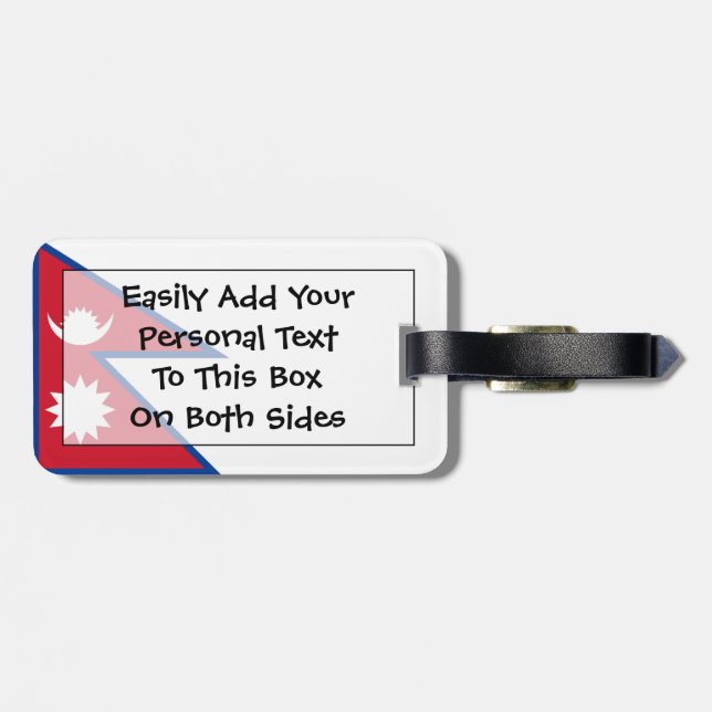 Flag of Nepal Easy ID Personal Luggage Tag (Back Horizontal)