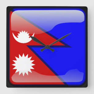 Flag of Nepal Square Wall Clock
