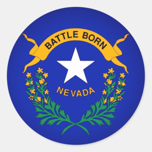 Flag of Nevada detail Classic Round Sticker