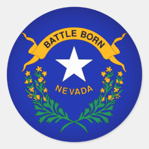 Flag of Nevada (detail) Classic Round Sticker