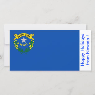 Flag of Nevada, Happy Holidays from U.S.A. Holiday Card