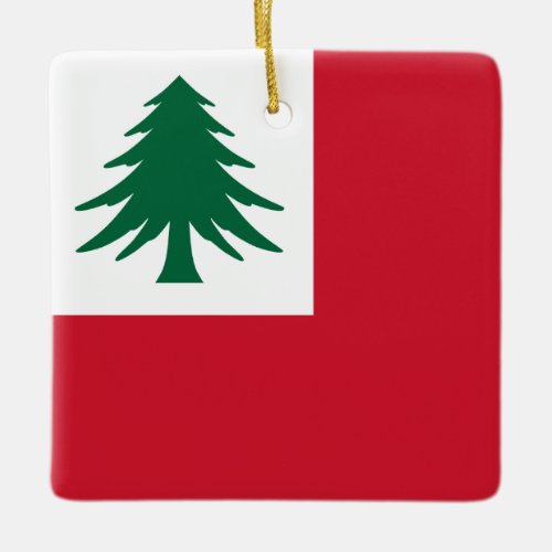 Flag of New England pine only Ceramic Ornament