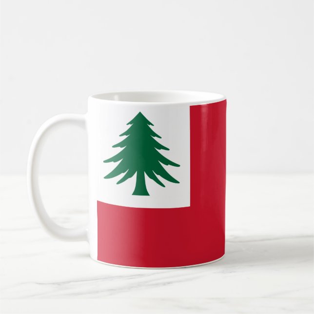 Flag of New England (pine only) - unofficial Coffee Mug (Left)