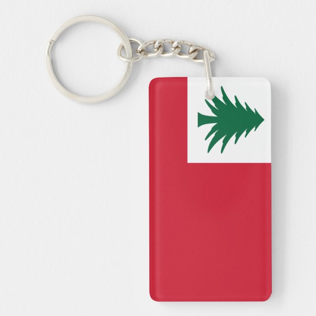 Flag of New England (pine only) - unofficial  Keyc Keychain (Front)