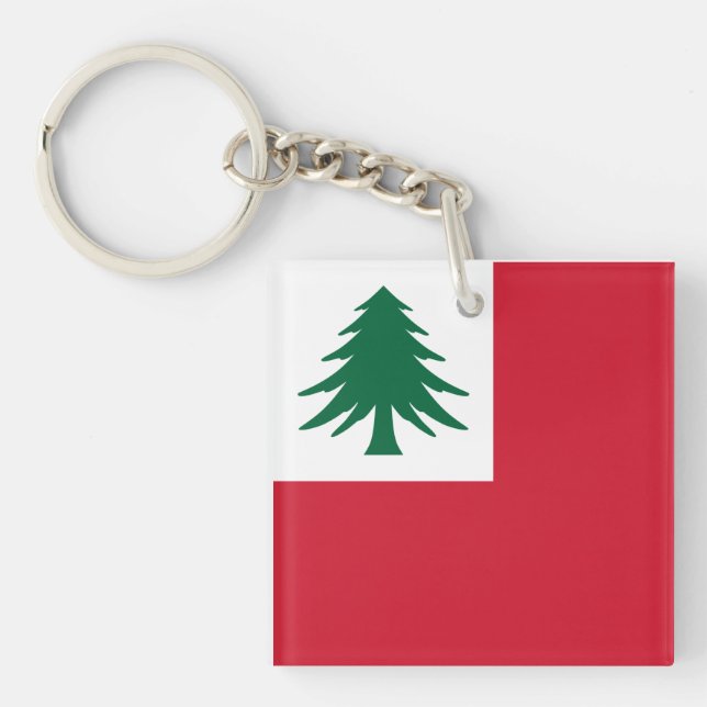 Flag of New England (pine only) - unofficial Keychain (Front)