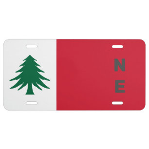 Flag of New England (pine only) - unofficial Licen License Plate