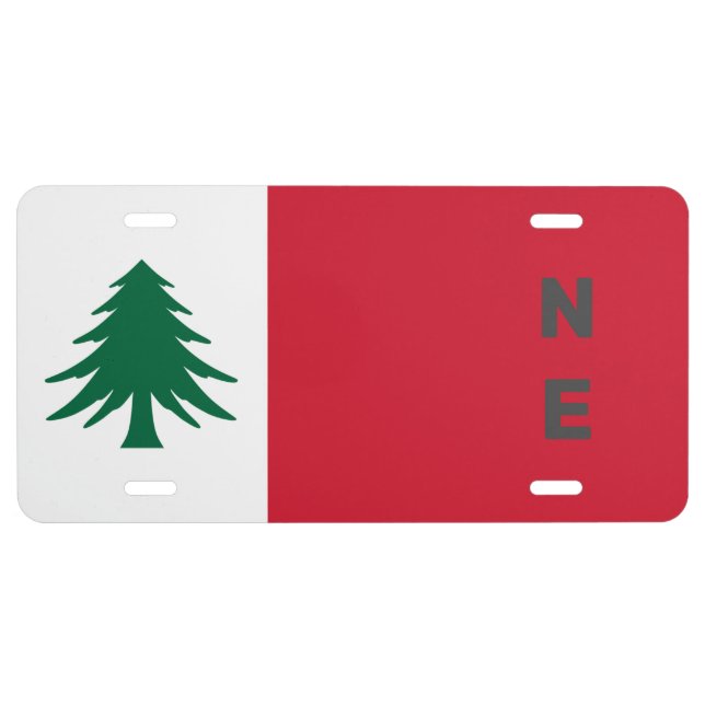 Flag of New England (pine only) - unofficial Licen License Plate (Front)
