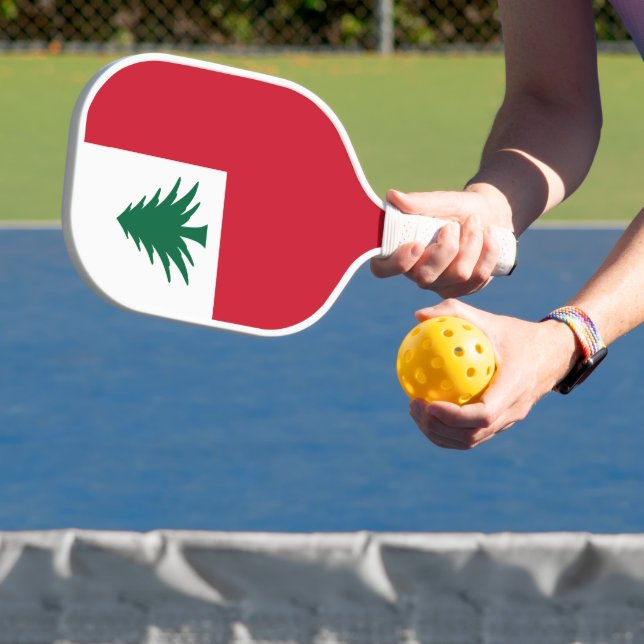 Flag of New England (pine only) - unofficial Pickleball Paddle (Insitu)