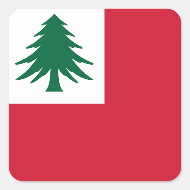 Flag of New England (pine only) - unofficial Square Sticker (Front)