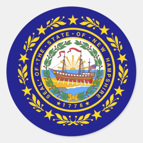 Flag of New Hampshire Classic Round Sticker