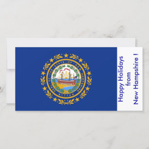 Flag of New Hampshire, Happy Holidays from U.S.A. Holiday Card