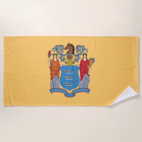 Flag of New Jersey Beach Towel