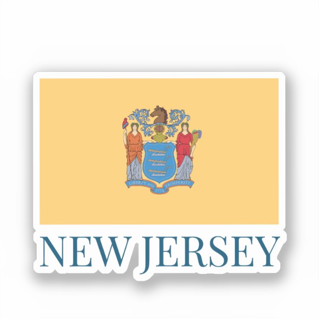 Flag of New Jersey Sticker (Front)