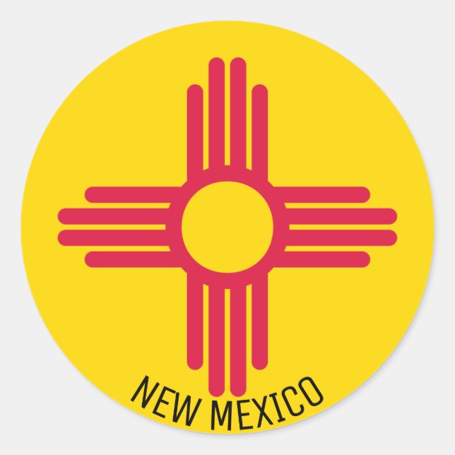 Flag of New Mexico Classic Round Sticker (Front)