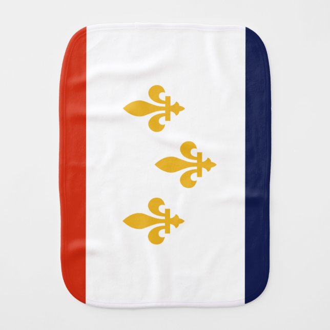 Flag of New Orleans, Louisiana Burp Cloth (Front)