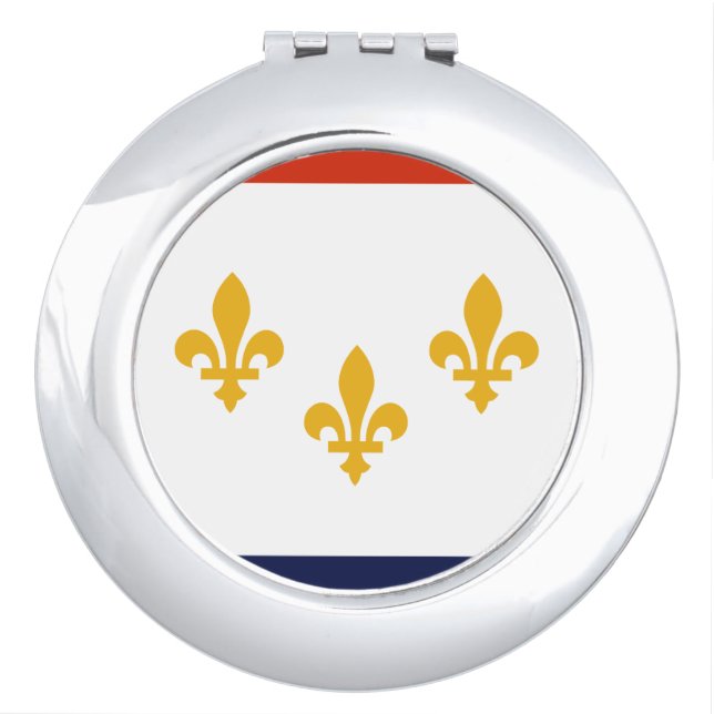 Flag of New Orleans, Louisiana Compact Mirror (Front)