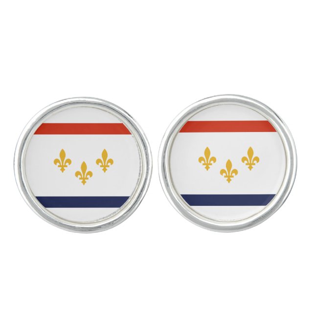 Flag of New Orleans, Louisiana Cufflinks (Front)