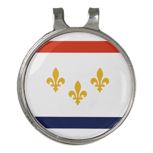 Flag of New Orleans, Louisiana  Golf Hat Clip (Front)