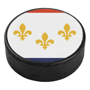 Flag of New Orleans, Louisiana Hockey Puck