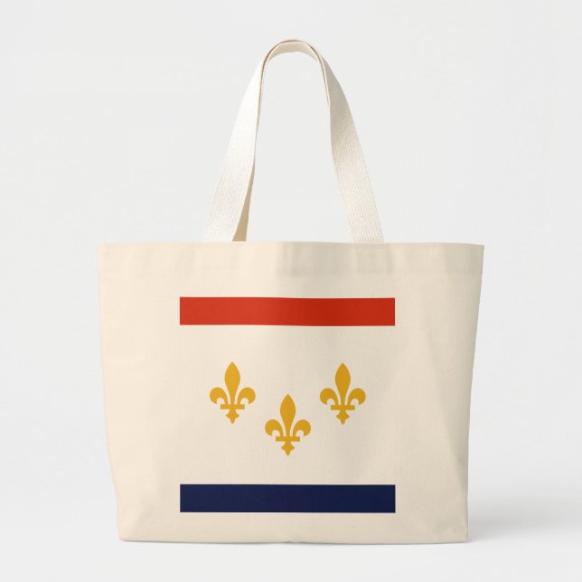 Flag of New Orleans, Louisiana  Large Tote Bag (Front)