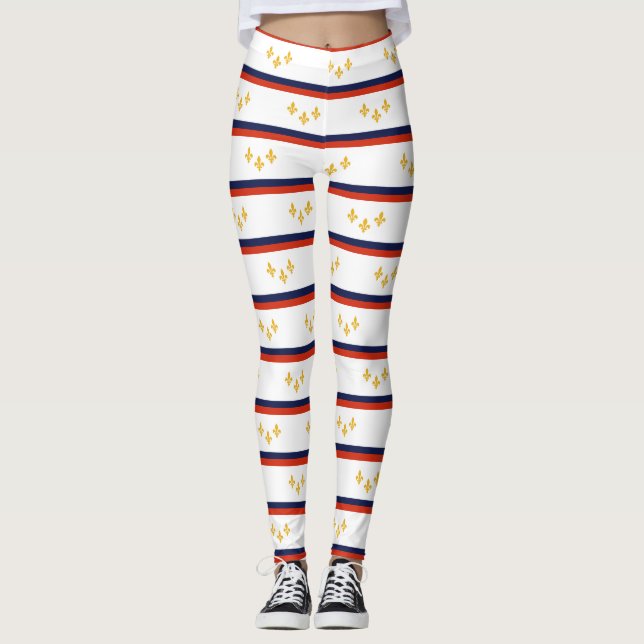Flag of New Orleans, Louisiana Leggings (Front)