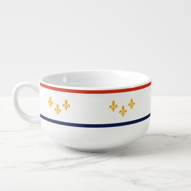 Flag of New Orleans, Louisiana Soup Mug (Right)