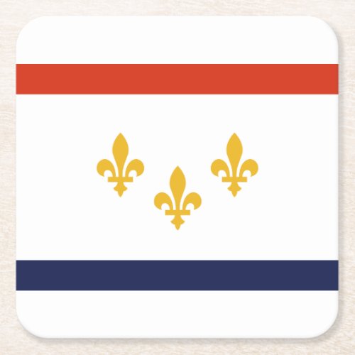 Flag of New Orleans Louisiana Square Paper Coaste Square Paper Coaster