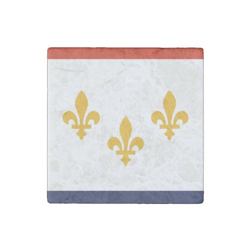 Flag of New Orleans Louisiana Stone Magnet