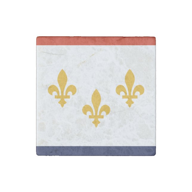 Flag of New Orleans, Louisiana Stone Magnet (Front)