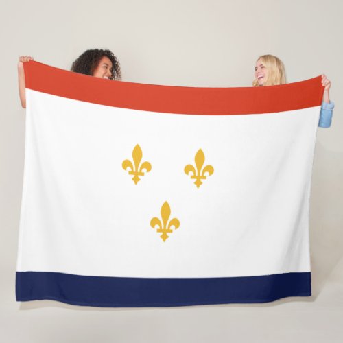 Flag of New Orleans Louisiana USA Fleece Blanket