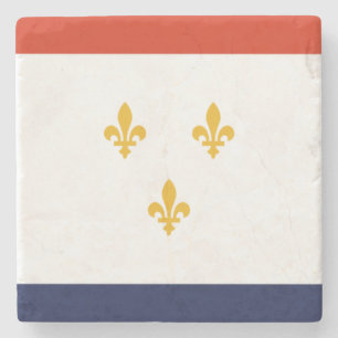 Flag of New Orleans (Louisiana, USA) Stone Coaster