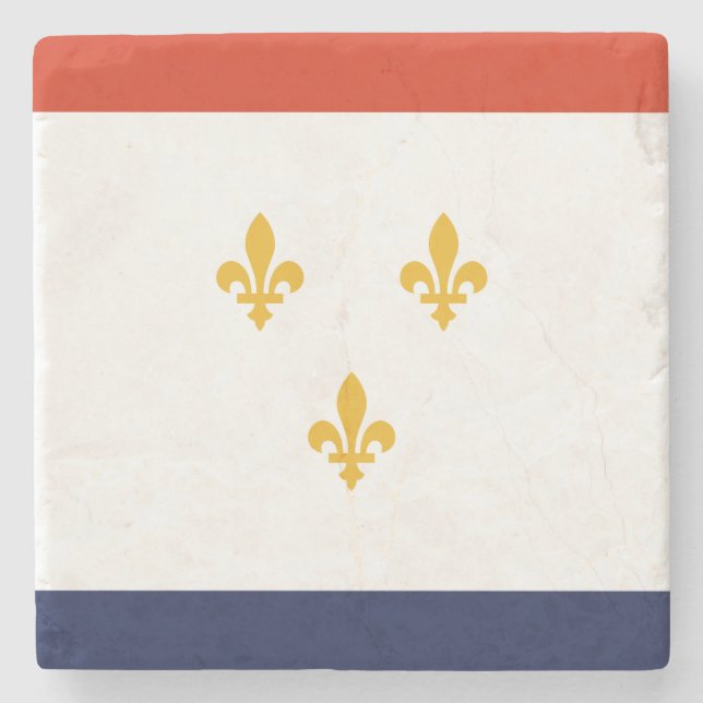 Flag of New Orleans (Louisiana, USA) Stone Coaster (Front)