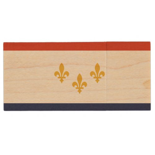 Flag of New Orleans Louisiana Wood USB Flash Driv Wood Flash Drive