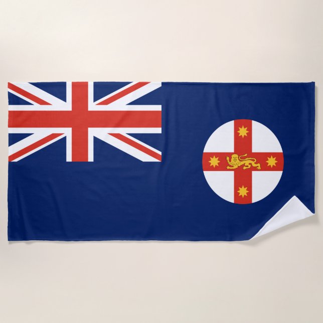 Flag of New South Wales (Australian State) Beach Towel (Front)