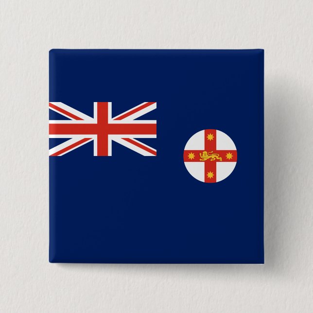 Flag of New South Wales (Australian State) Button (Front)