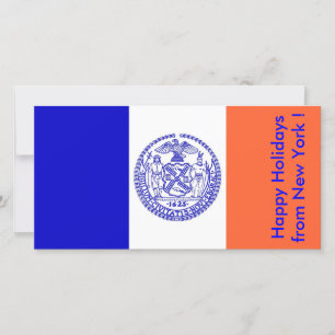 Flag of New York, Happy Holidays from U.S.A. Holiday Card