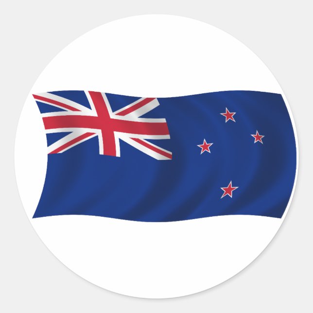Flag of New Zealand Classic Round Sticker (Front)