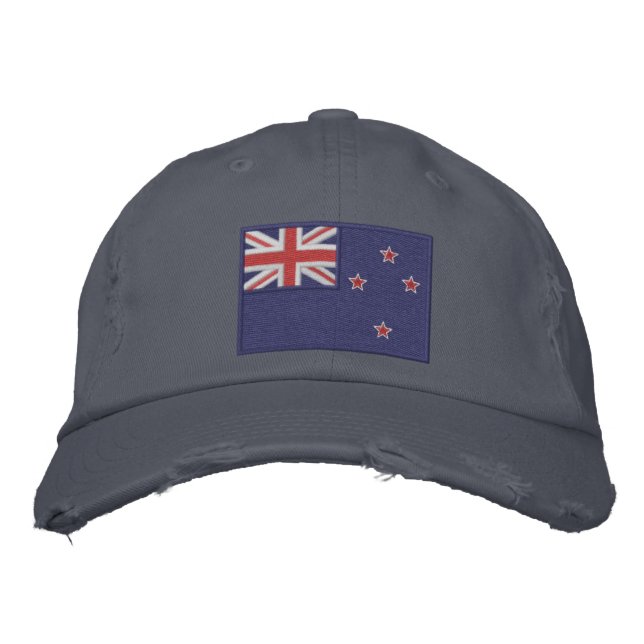 Flag of New Zealand Embroidered Baseball Cap (Front)