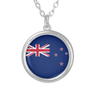 Flag of New Zealand Silver Plated Necklace