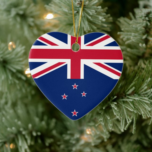 Flag of New Zealand - Stylized Ceramic Ornament (Tree)