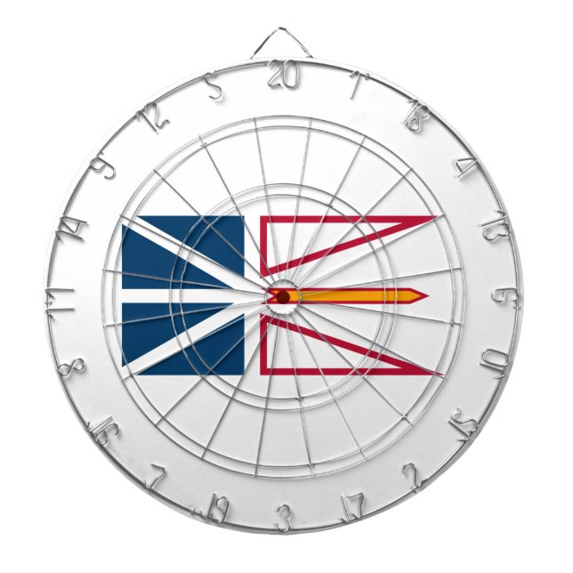 Flag of Newfoundland and Labrador (Canada) Dart Board (Front)