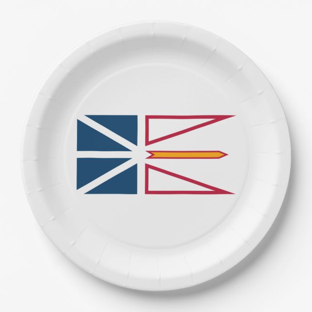 Flag of Newfoundland and Labrador (Canada) Paper Plates (Front)