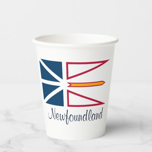 Flag of Newfoundland, labeled Paper Cups (Front)