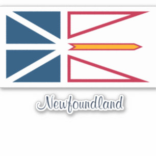 Flag of Newfoundland, labeled Sticker