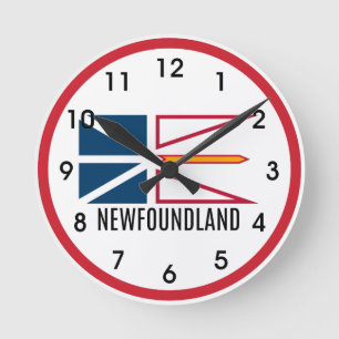 Flag of Newfoundland Round Clock
