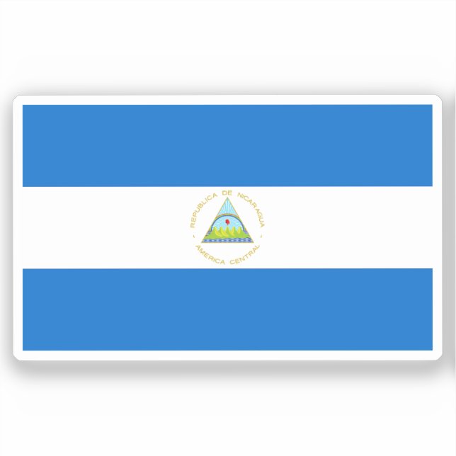 Flag of Nicaragua custom-cut  Sticker (Front)